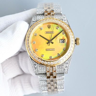 Rolex Datejust replica with sapphire crystal Imported Mechanical Movement 2300 AAA Zircons 41mm Two-tone Strap Watch